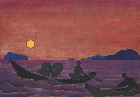 Nicholas Roerich (1874-1947), ‘And We Continue Fishing,’ from the ‘Sancta’ series, which sold for £1,228,500 ($1.9 million) at MacDougall's auction Nov. 26. Image courtesy of MacDougall’s.